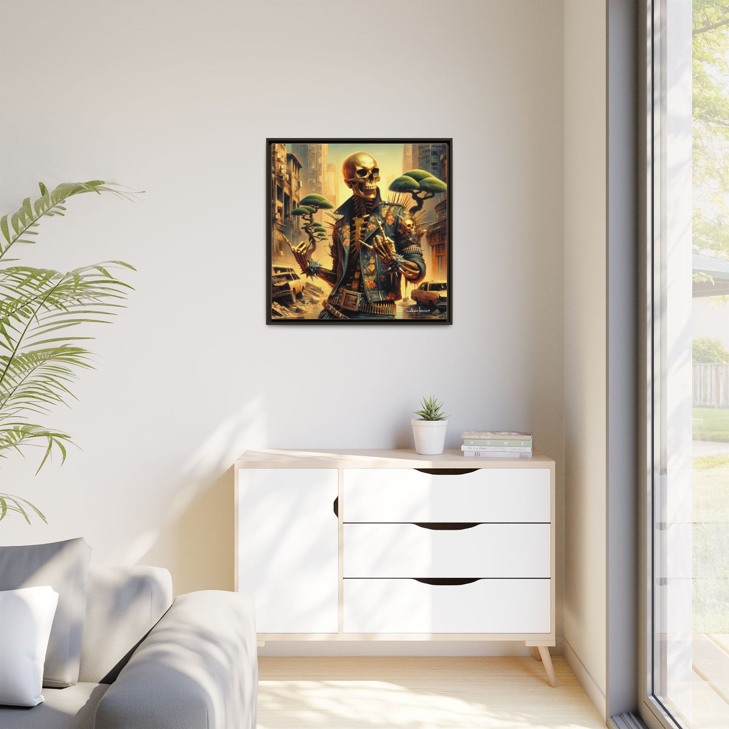 Golden Bullhorns - Gallery Canvas Wrap, Square Frame
