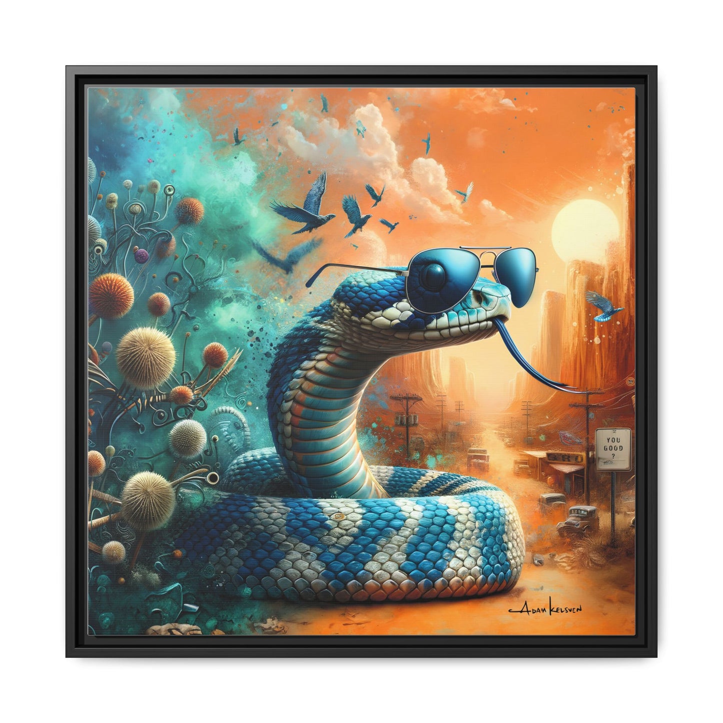 Southwestern Serpent - Gallery Canvas Wrap, Square Frame
