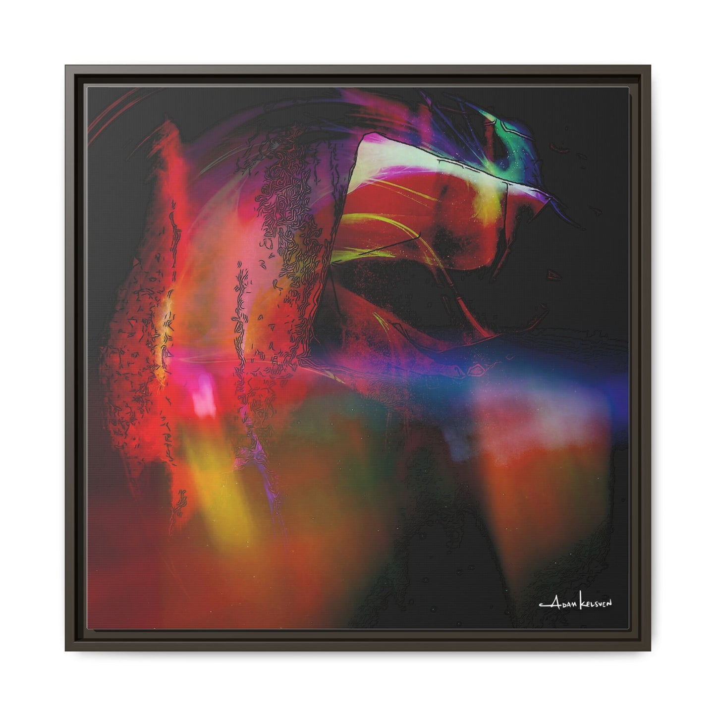 Peacock - Gallery Canvas Wrap, Square Frame