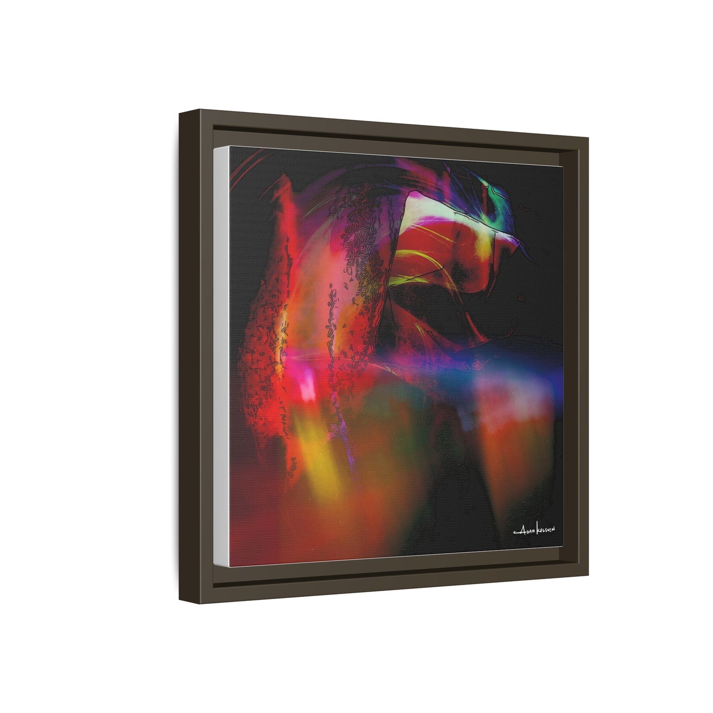 Peacock - Gallery Canvas Wrap, Square Frame
