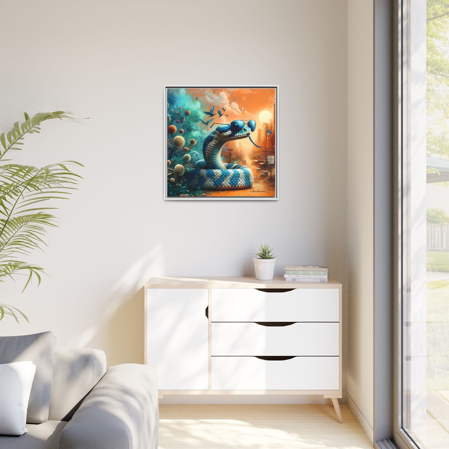 Southwestern Serpent - Gallery Canvas Wrap, Square Frame