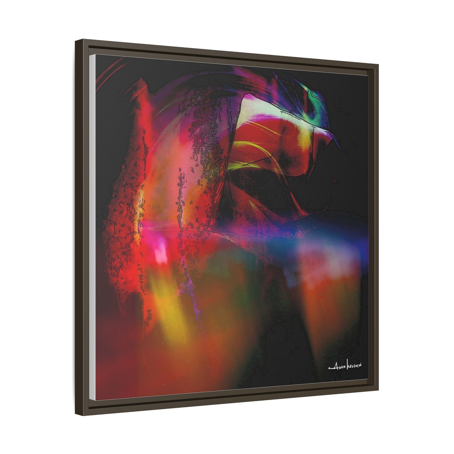 Peacock - Gallery Canvas Wrap, Square Frame