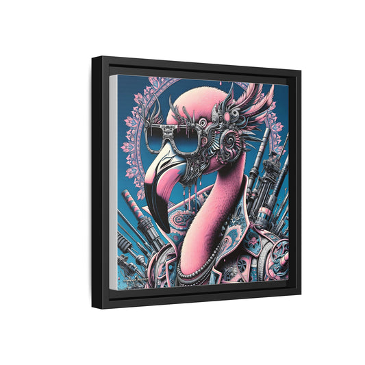 Futuristic Flamingo - Gallery Canvas Wrap, Square Frame