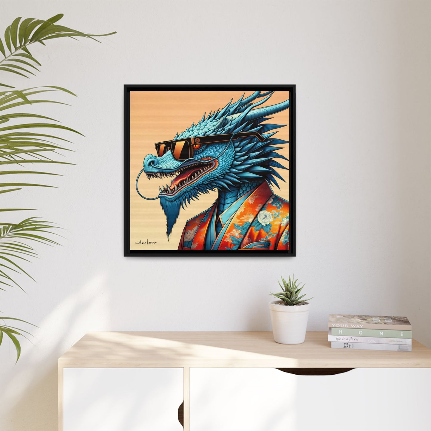 Dapper Dragon - Gallery Canvas Wrap, Square Frame