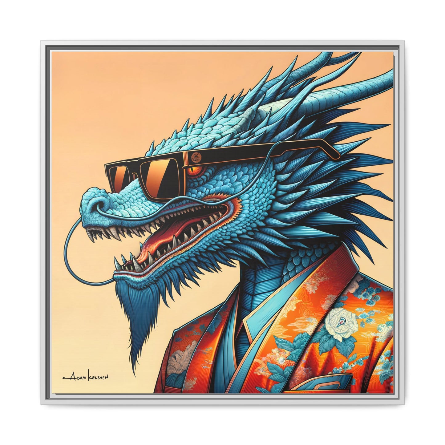 Dapper Dragon - Gallery Canvas Wrap, Square Frame