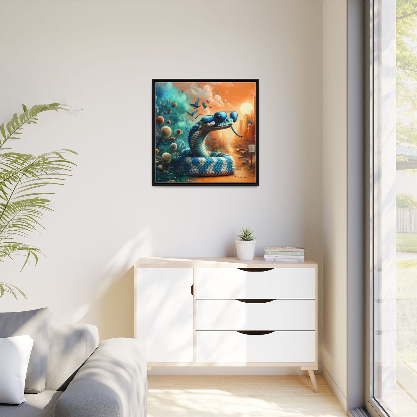 Southwestern Serpent - Gallery Canvas Wrap, Square Frame