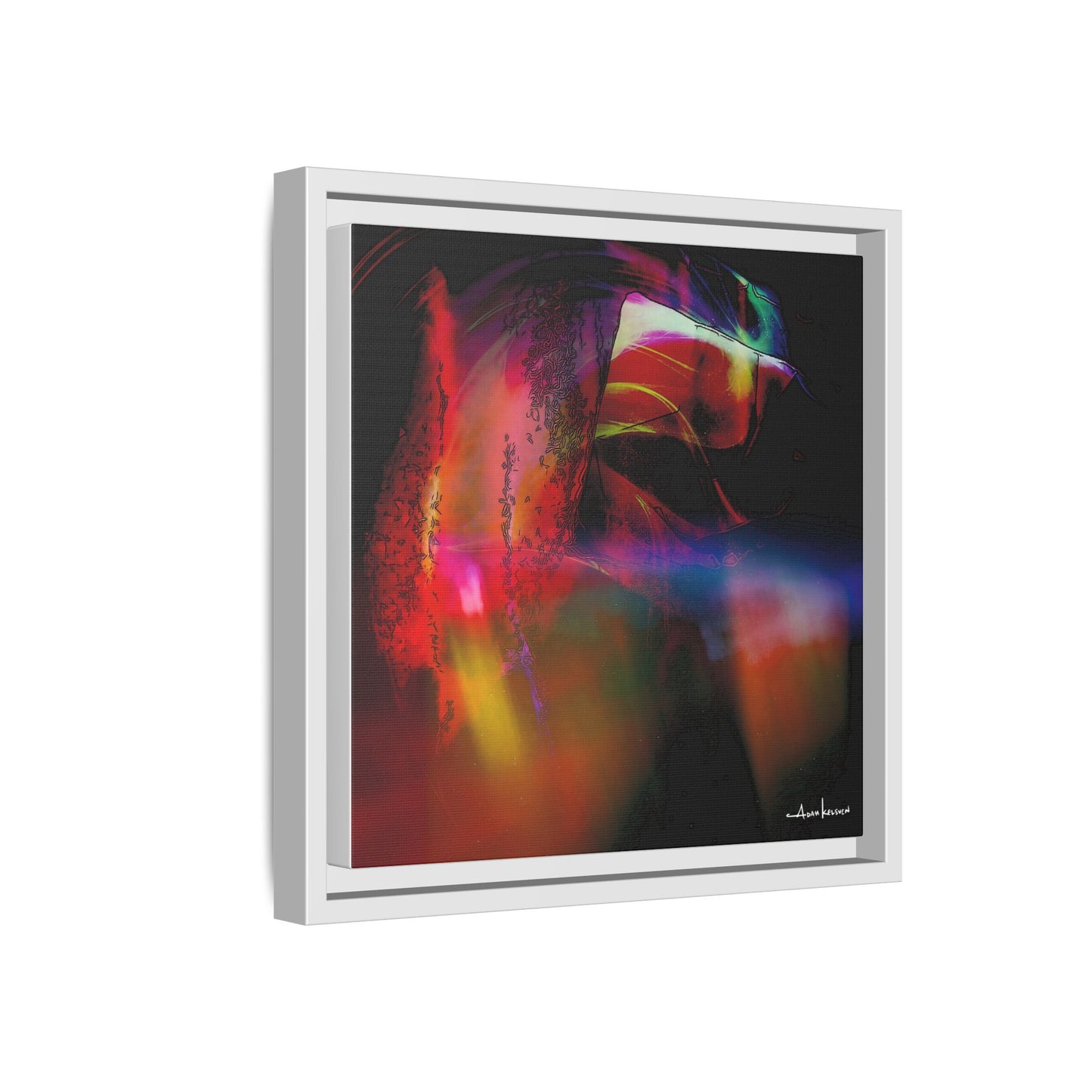 Peacock - Gallery Canvas Wrap, Square Frame