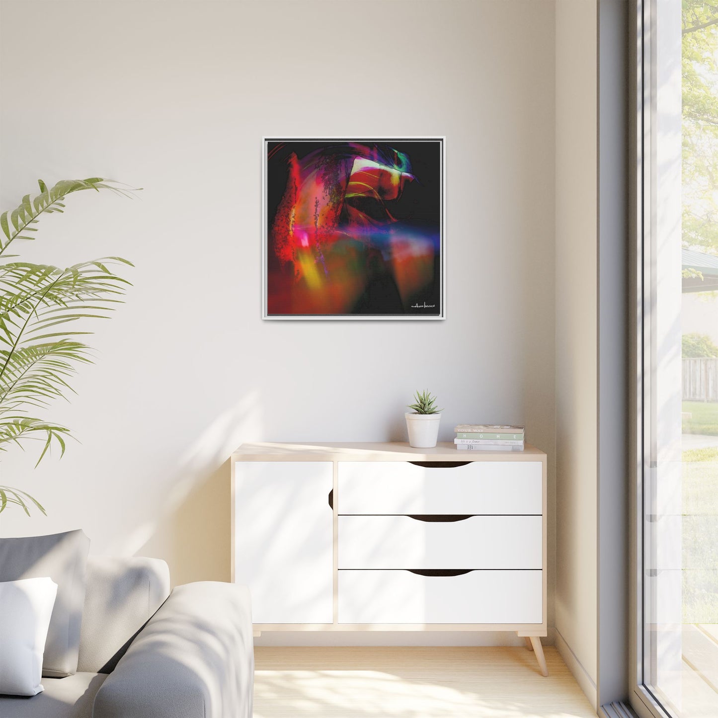 Peacock - Gallery Canvas Wrap, Square Frame