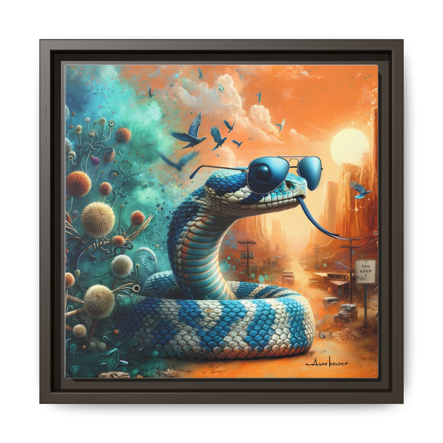 Southwestern Serpent - Gallery Canvas Wrap, Square Frame