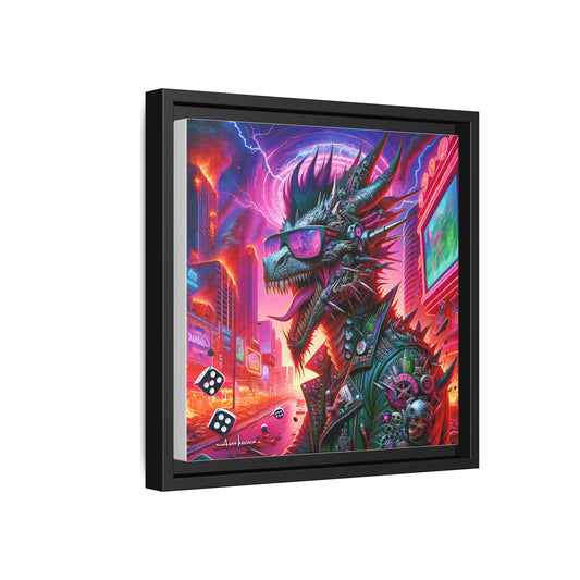 Neon Punk Dragon - Gallery Canvas Wrap, Square Frame