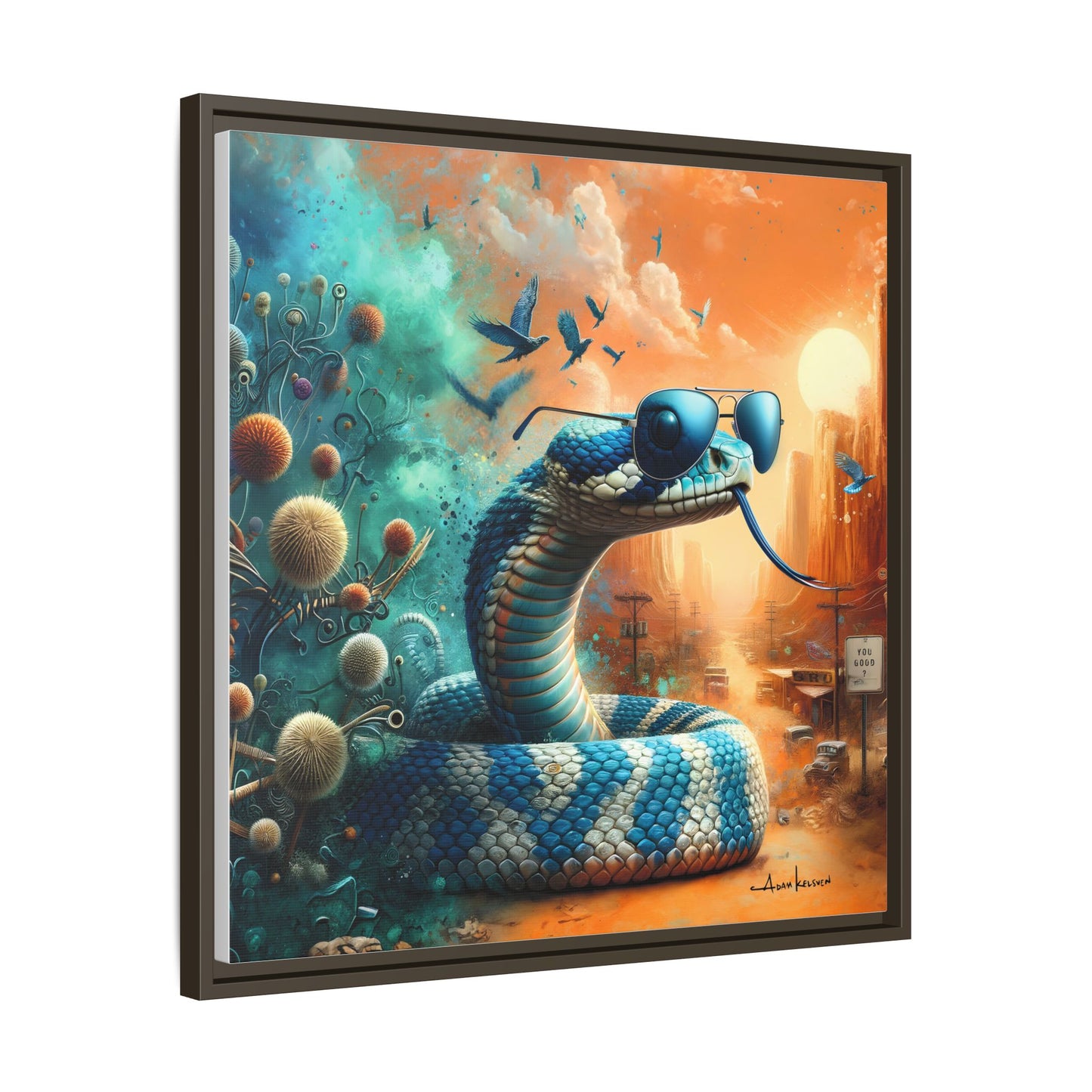 Southwestern Serpent - Gallery Canvas Wrap, Square Frame