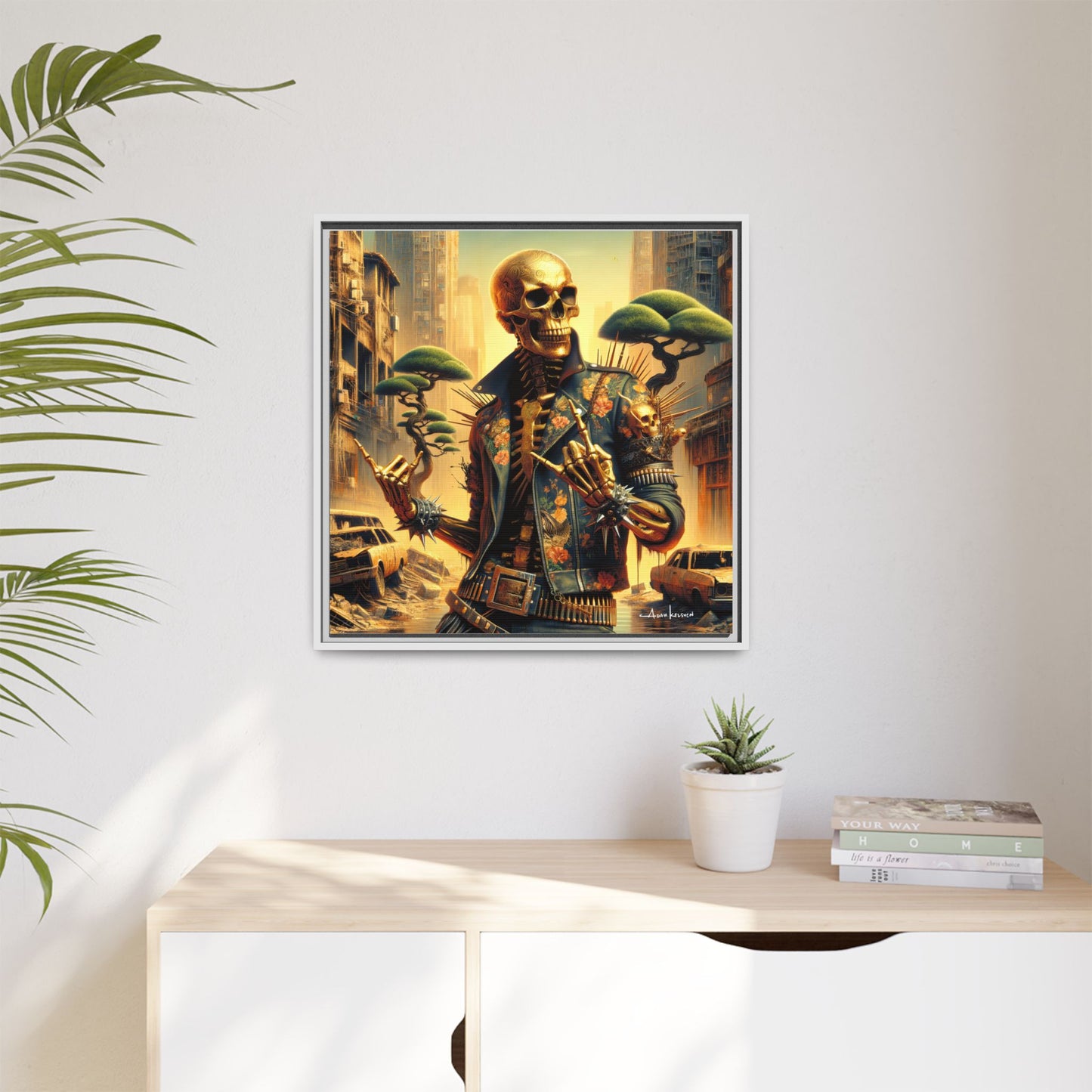 Golden Bullhorns - Gallery Canvas Wrap, Square Frame