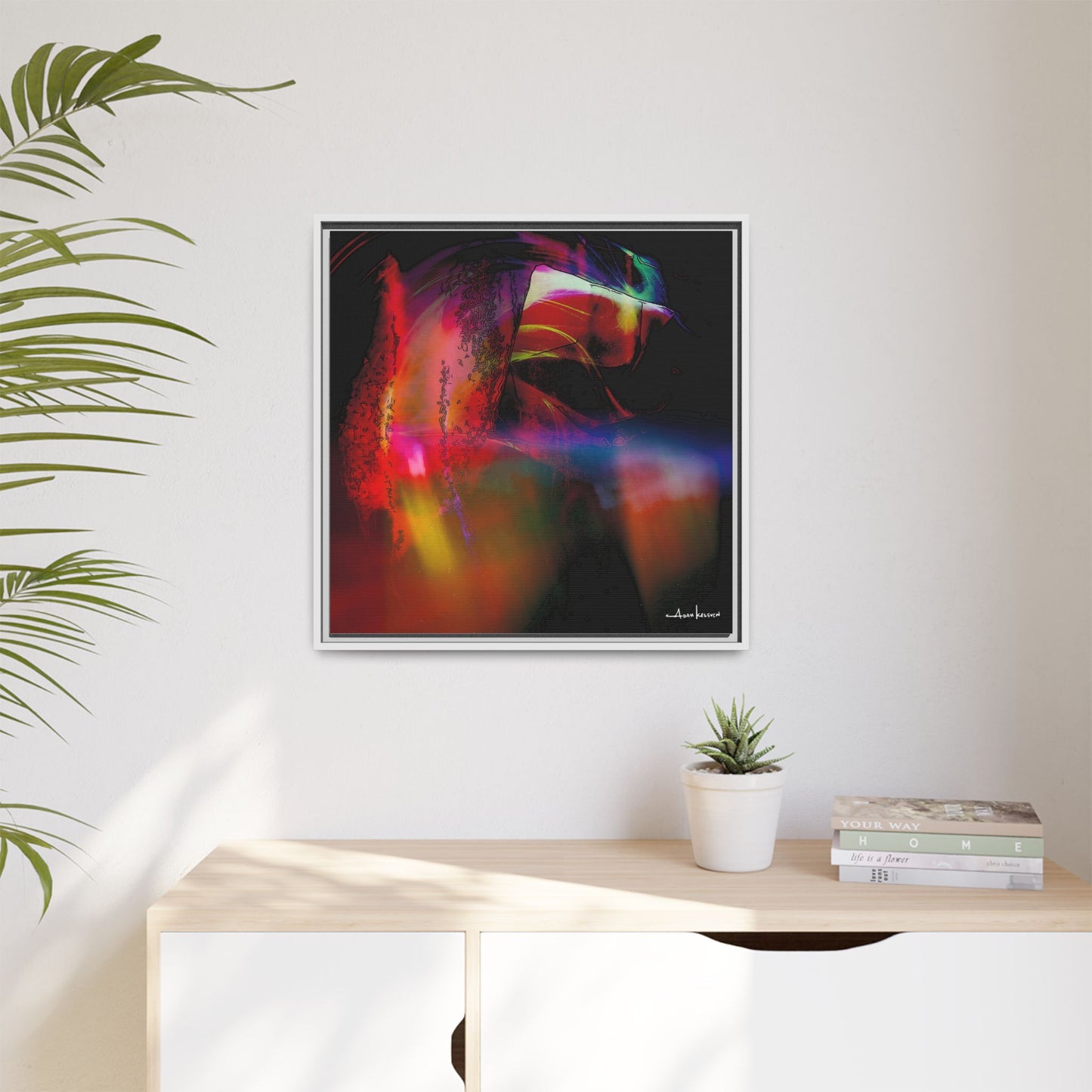 Peacock - Gallery Canvas Wrap, Square Frame