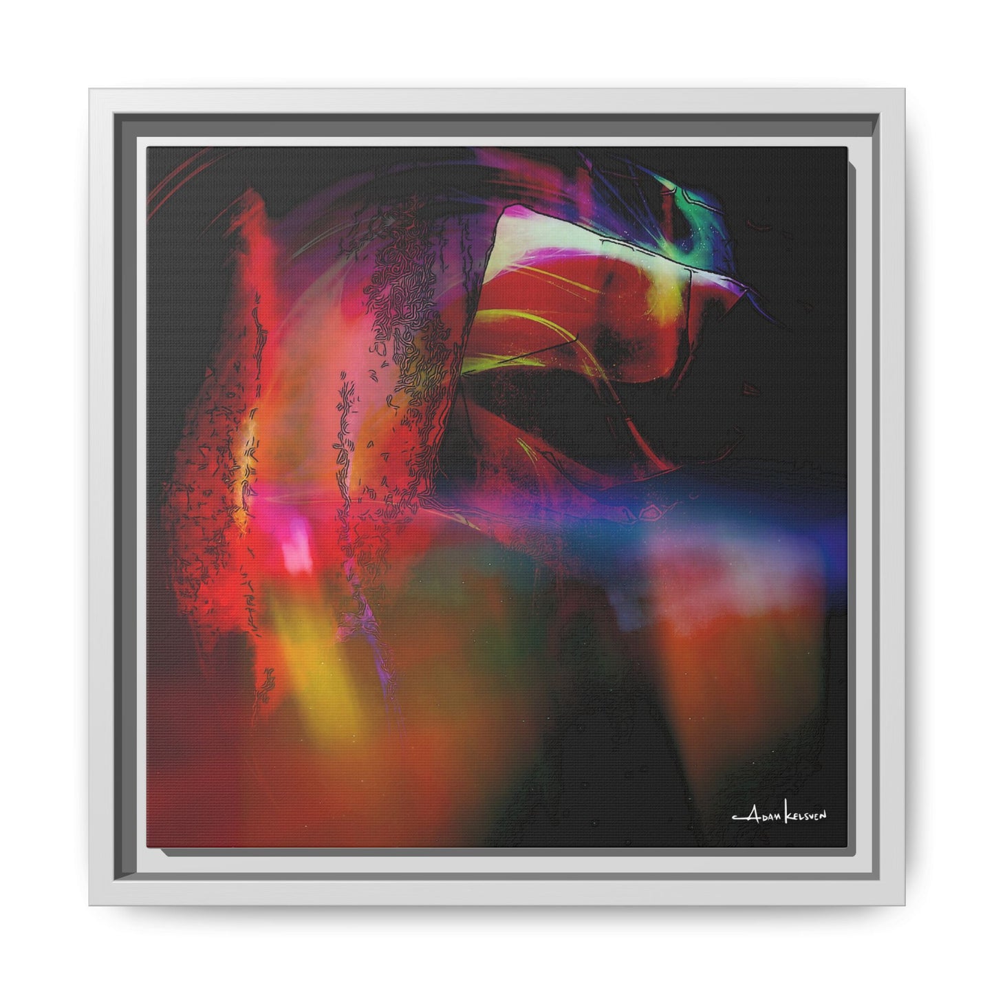 Peacock - Gallery Canvas Wrap, Square Frame