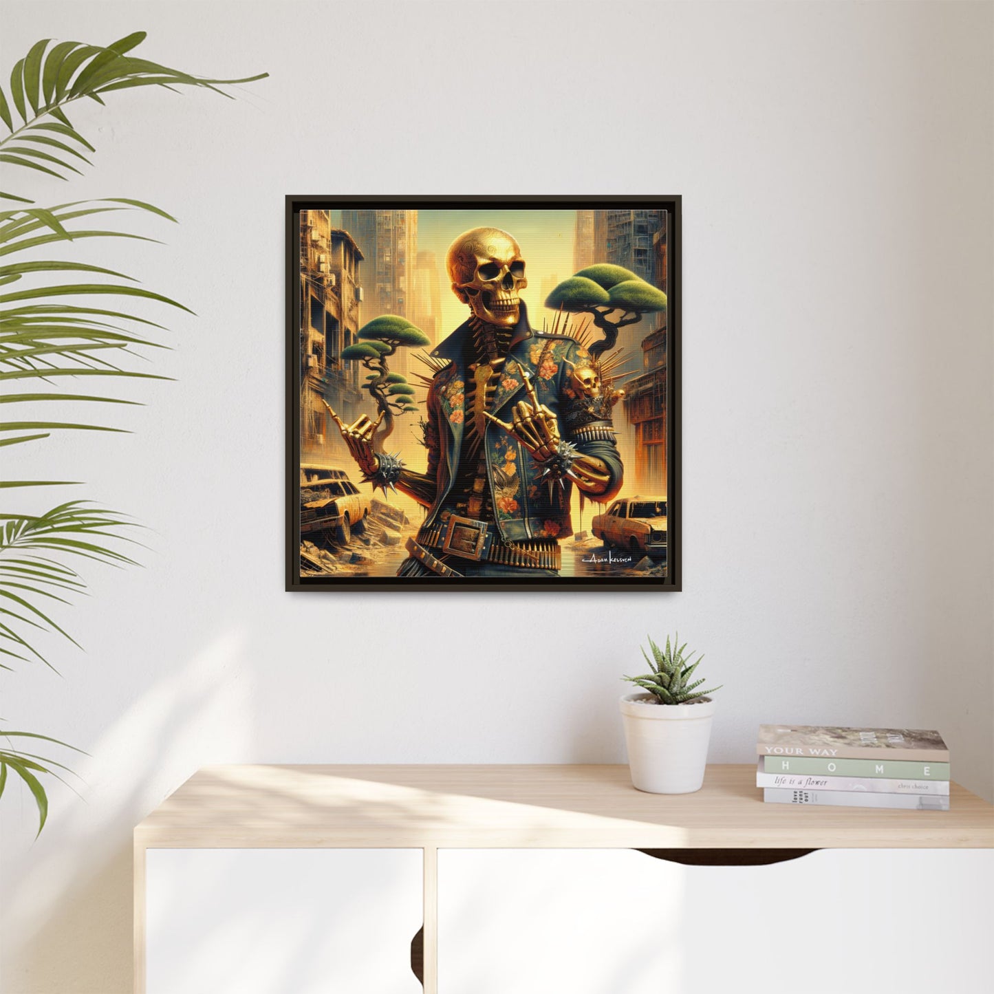 Golden Bullhorns - Gallery Canvas Wrap, Square Frame