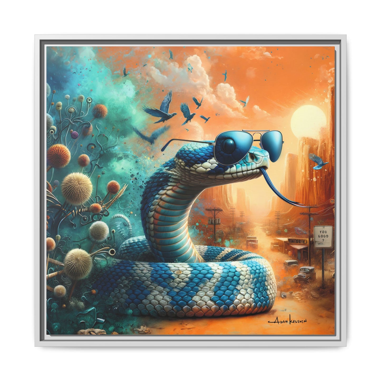 Southwestern Serpent - Gallery Canvas Wrap, Square Frame