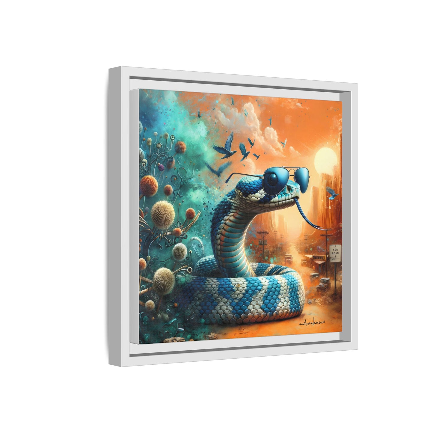 Southwestern Serpent - Gallery Canvas Wrap, Square Frame