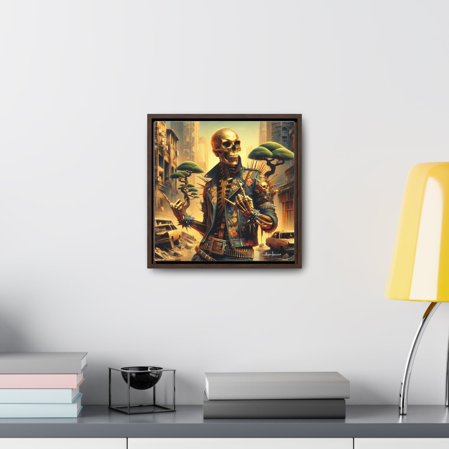 Golden Bullhorns - Canvas Print, Square Frame