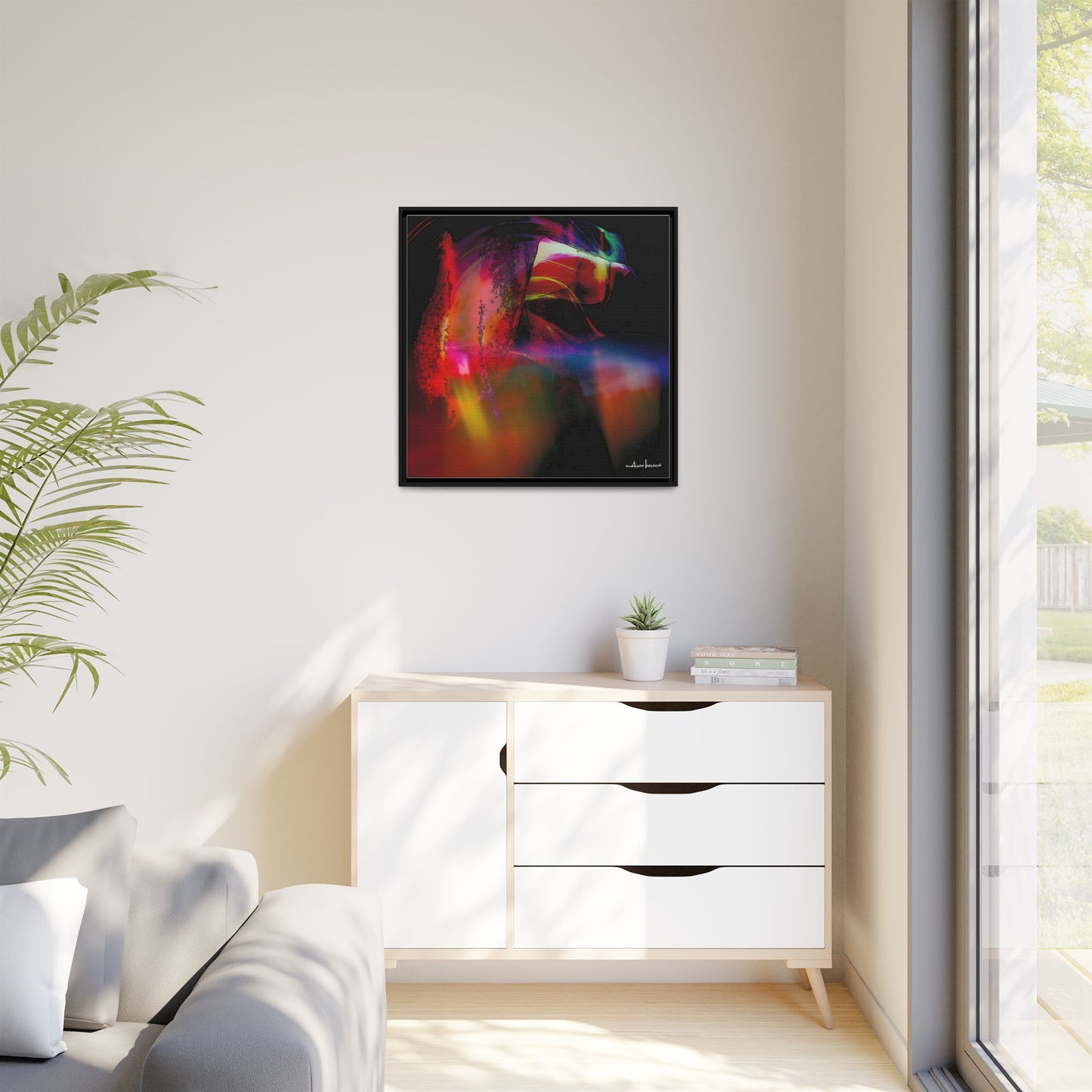 Peacock - Gallery Canvas Wrap, Square Frame