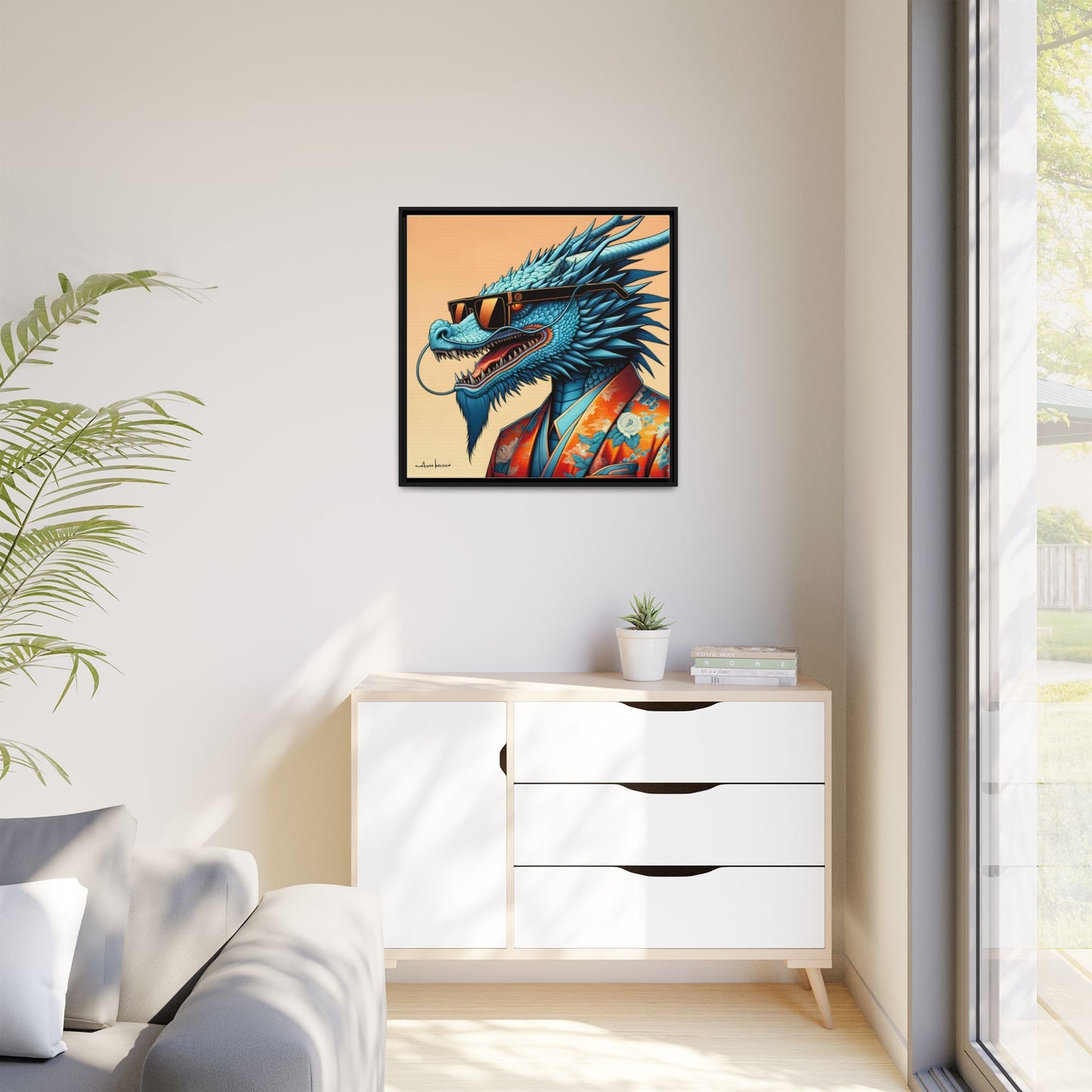 Dapper Dragon - Gallery Canvas Wrap, Square Frame