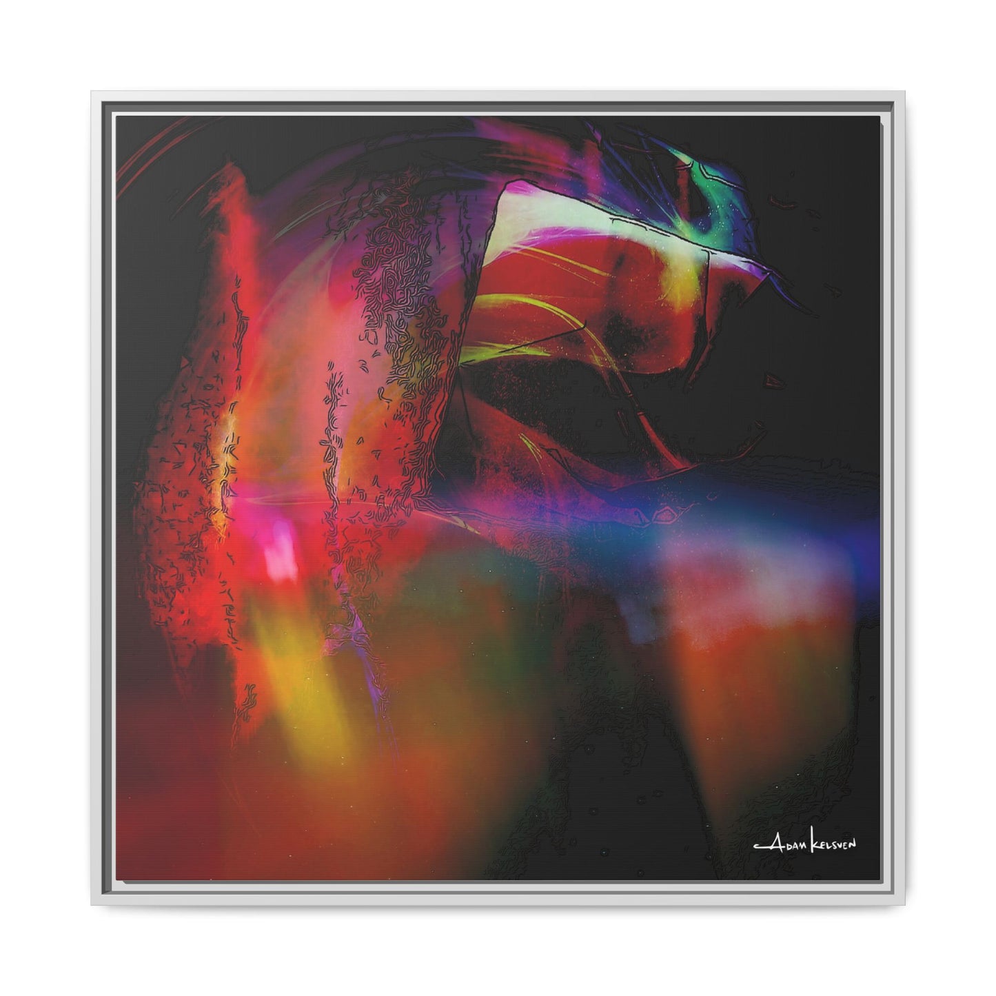 Peacock - Gallery Canvas Wrap, Square Frame