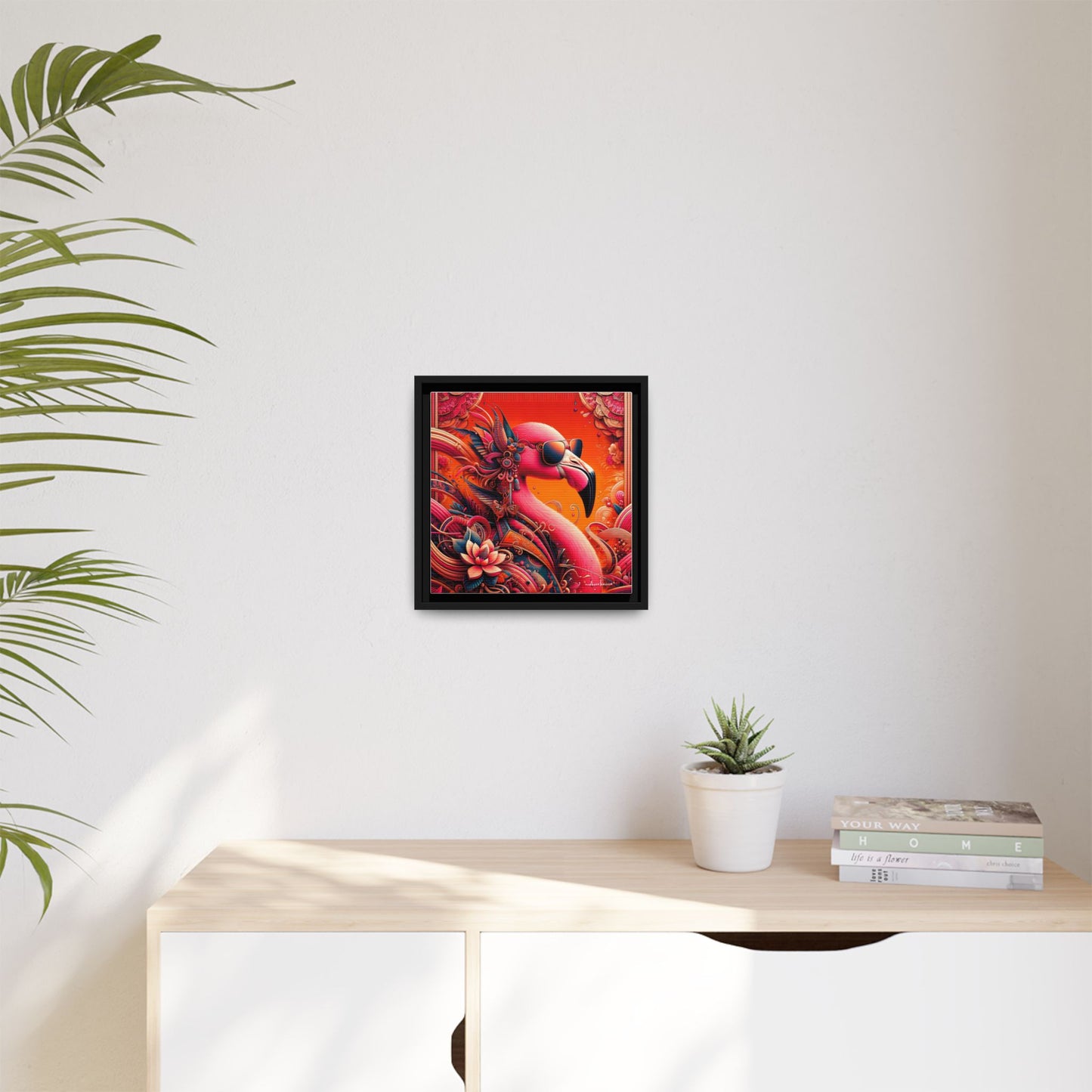 Radiant Flamingo Extravaganza - Gallery Canvas Wrap, Square Frame