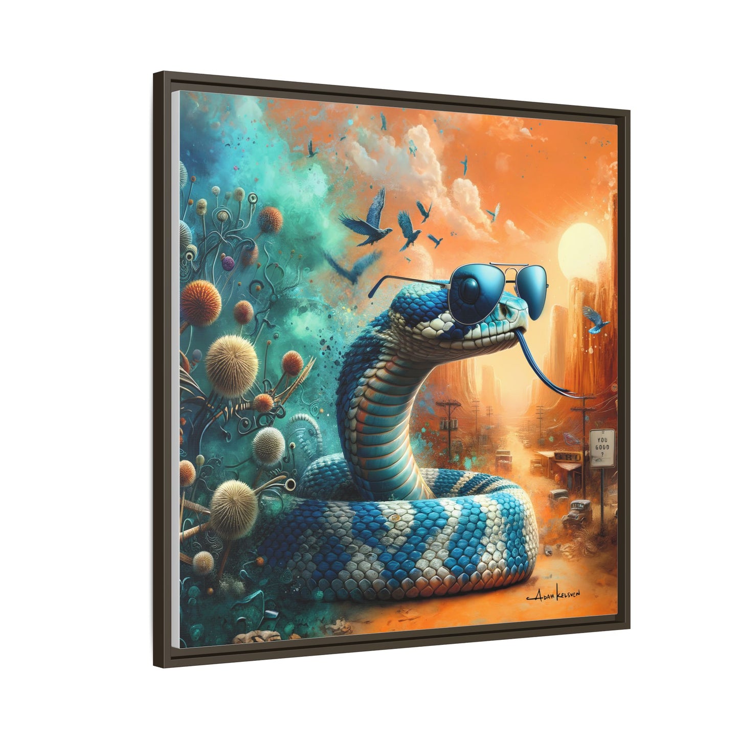 Southwestern Serpent - Gallery Canvas Wrap, Square Frame
