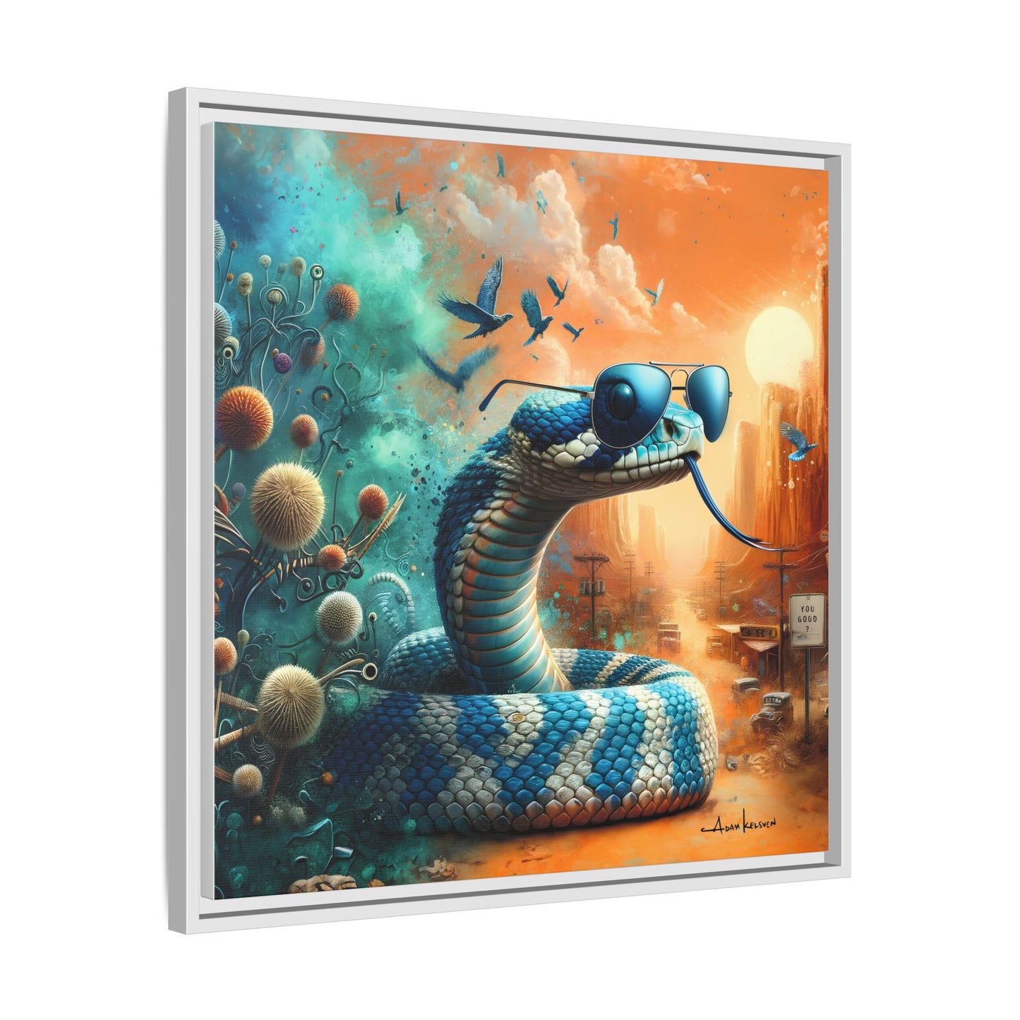 Southwestern Serpent - Gallery Canvas Wrap, Square Frame