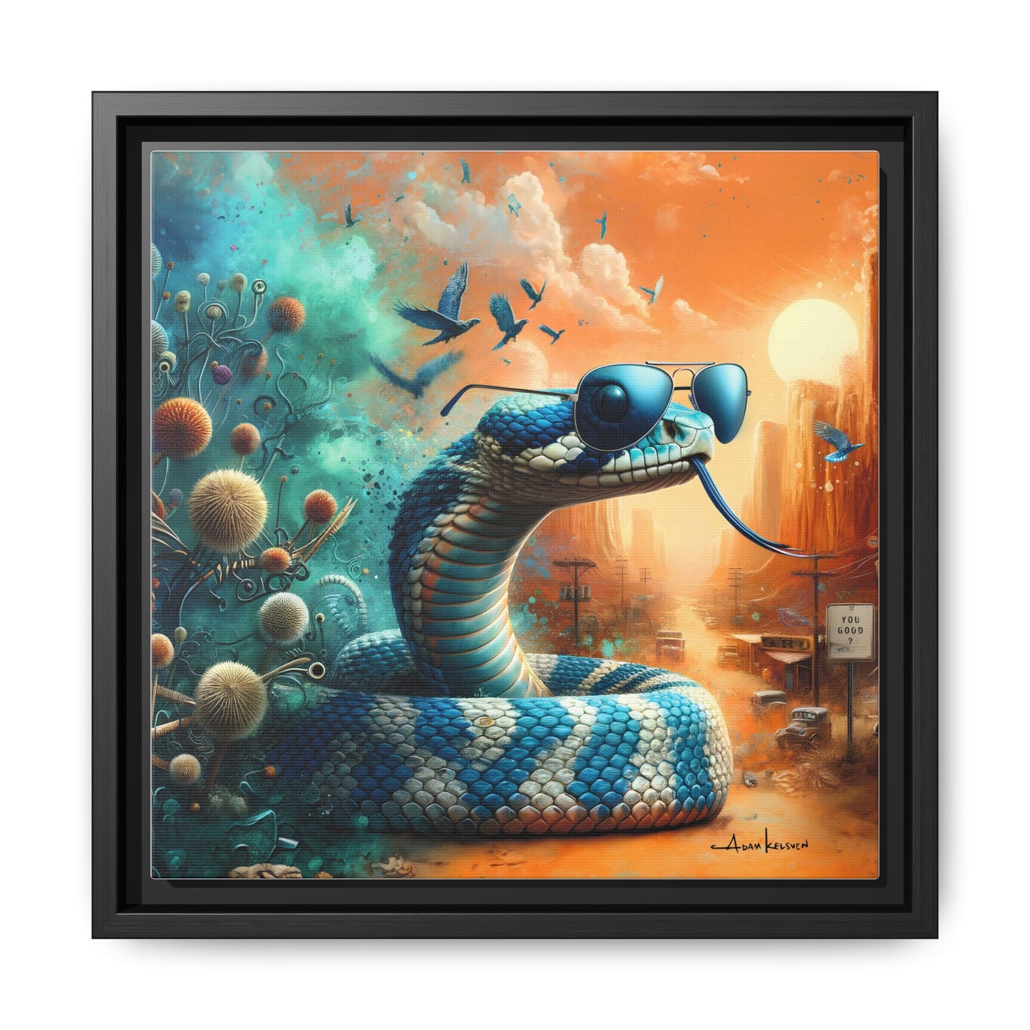 Southwestern Serpent - Gallery Canvas Wrap, Square Frame