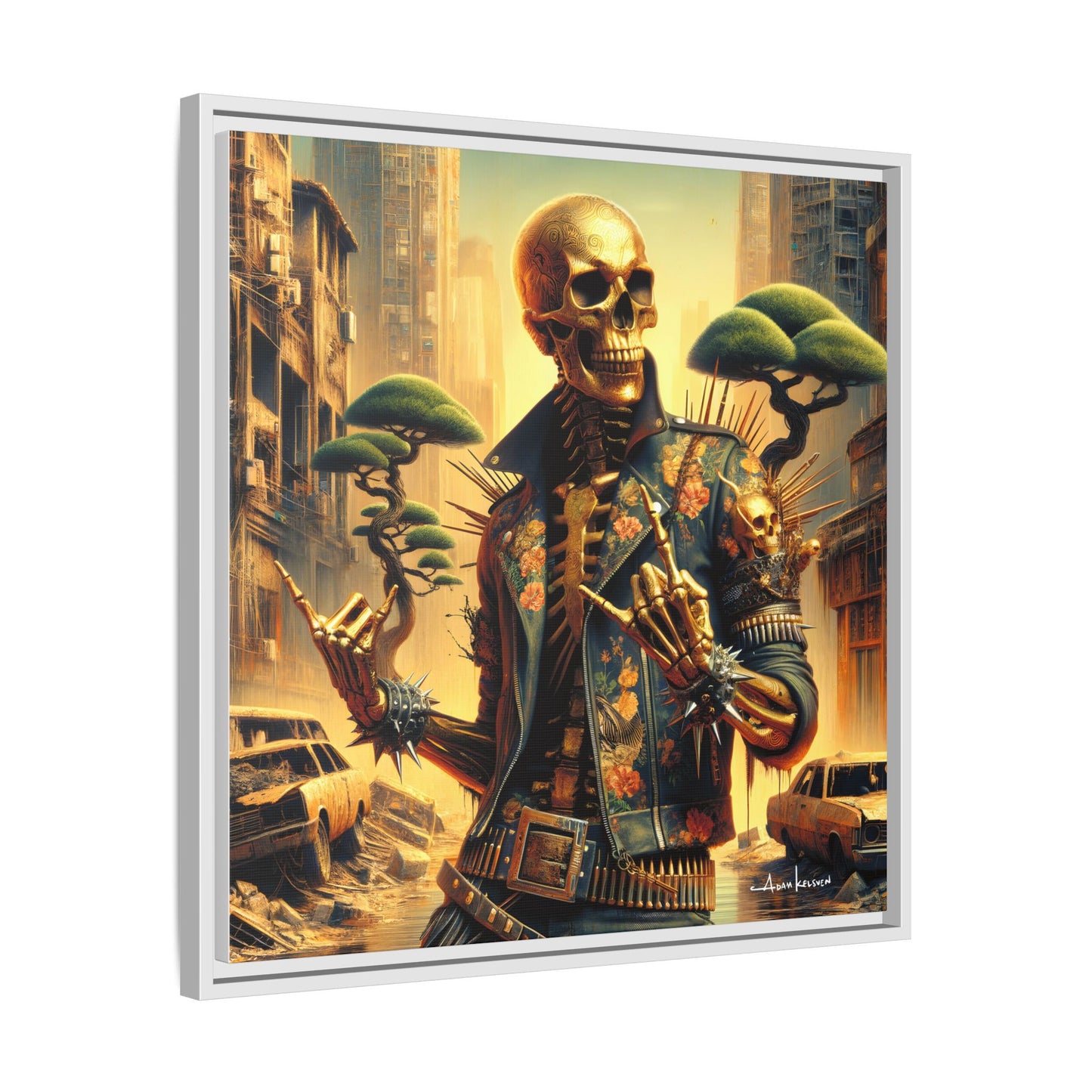 Golden Bullhorns - Gallery Canvas Wrap, Square Frame