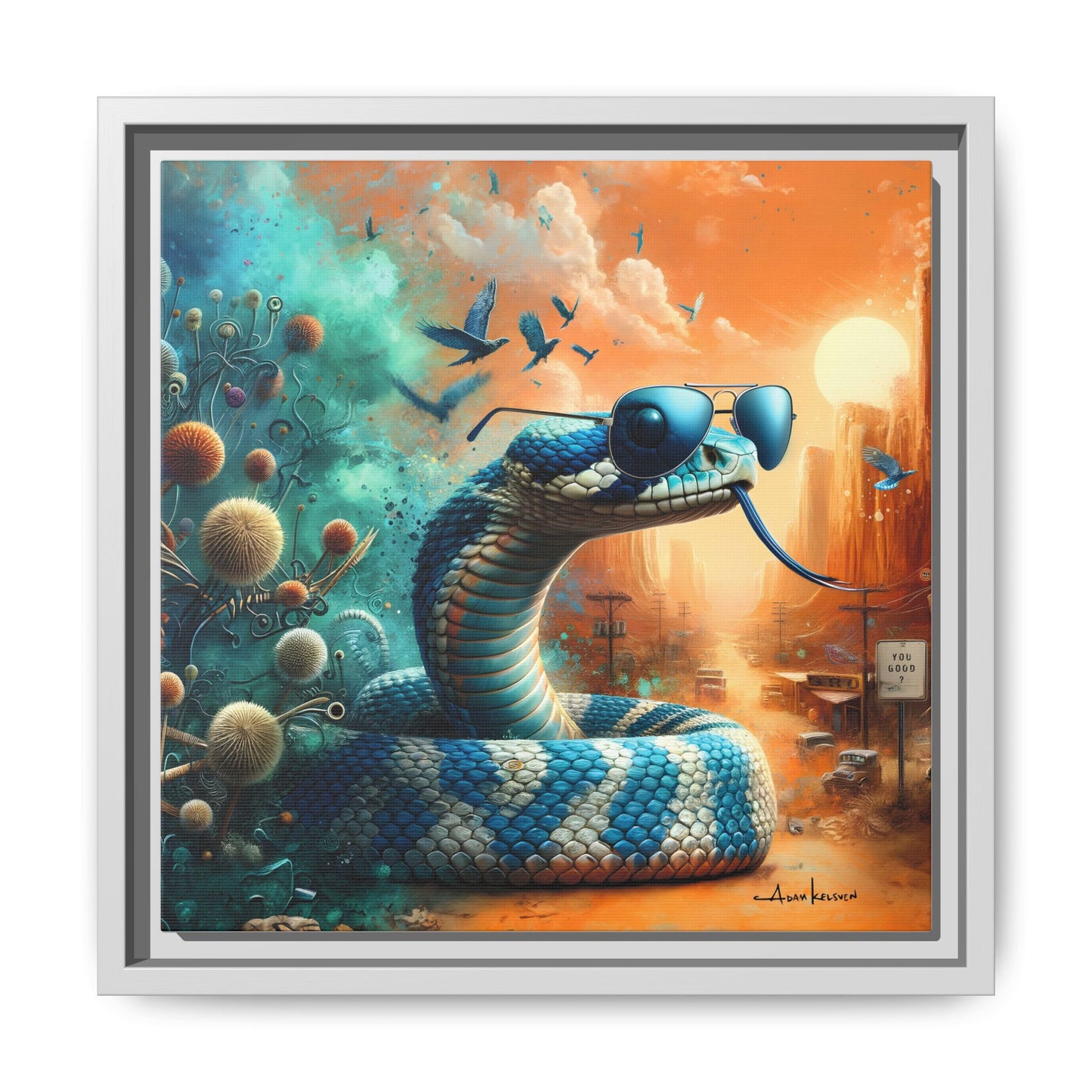 Southwestern Serpent - Gallery Canvas Wrap, Square Frame