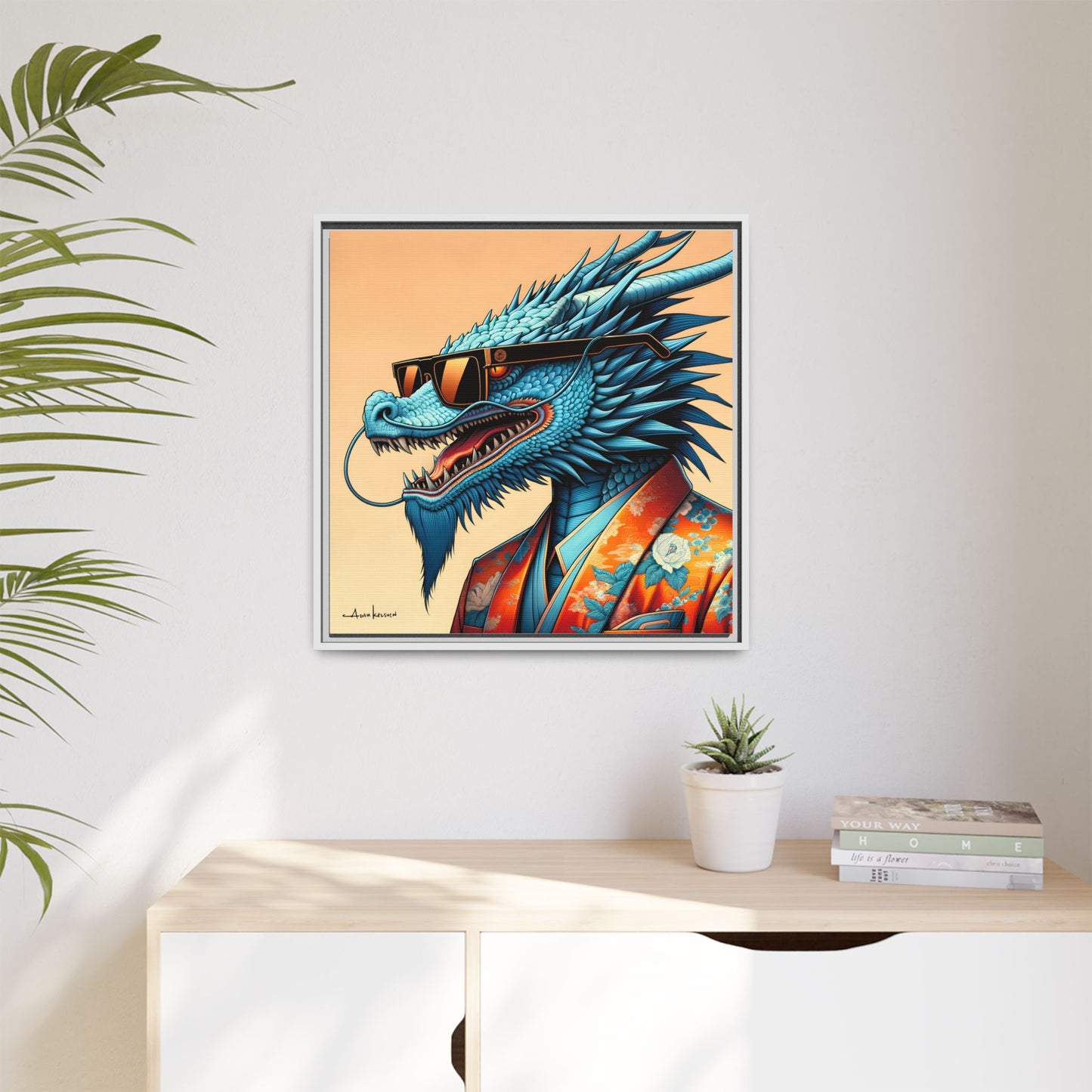 Dapper Dragon - Gallery Canvas Wrap, Square Frame