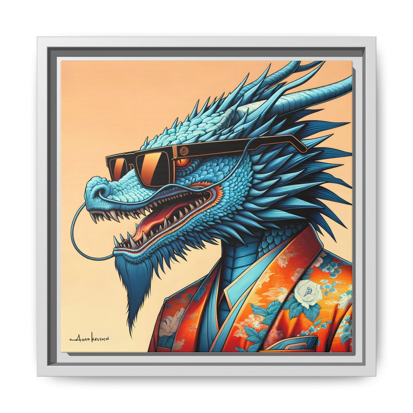 Dapper Dragon - Gallery Canvas Wrap, Square Frame