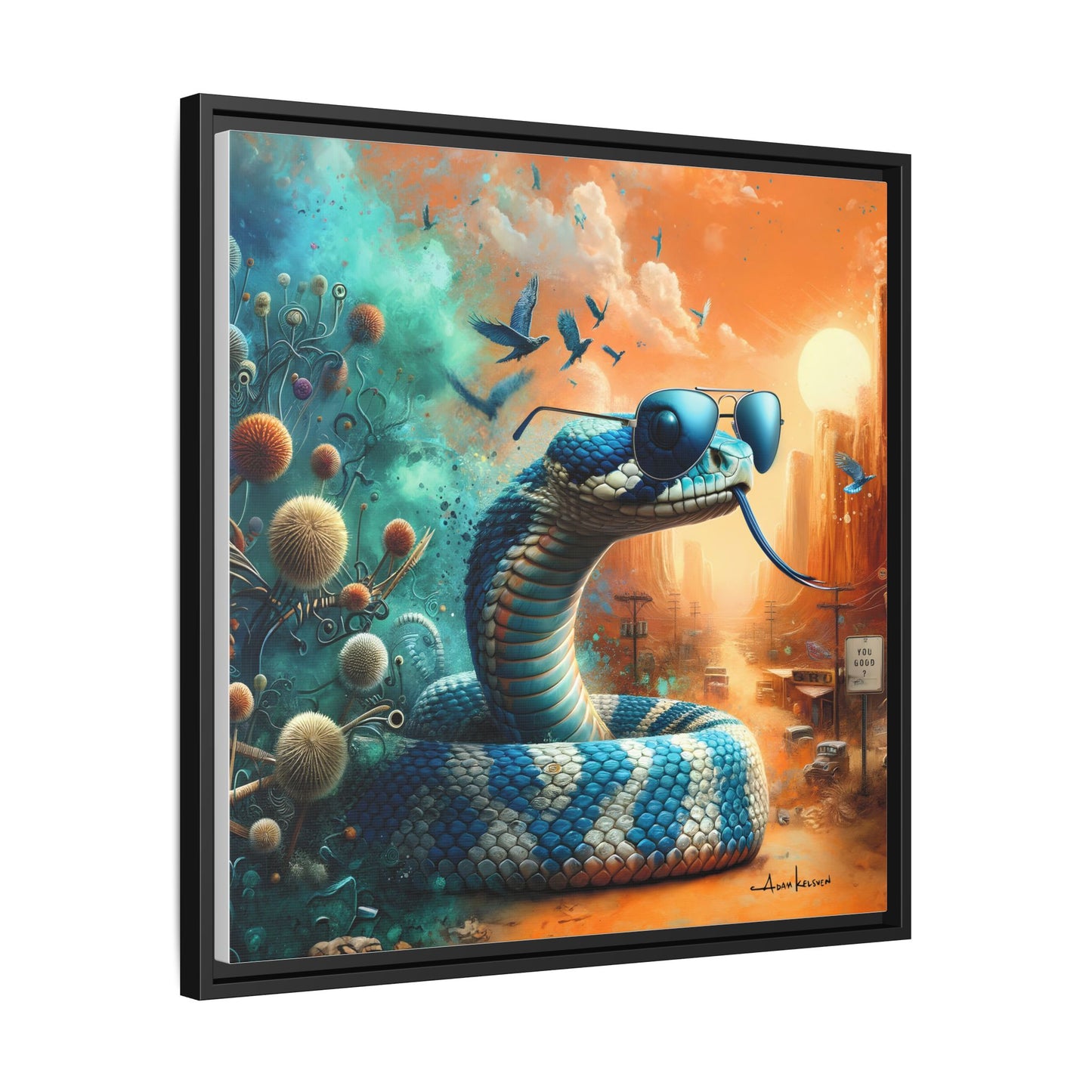 Southwestern Serpent - Gallery Canvas Wrap, Square Frame