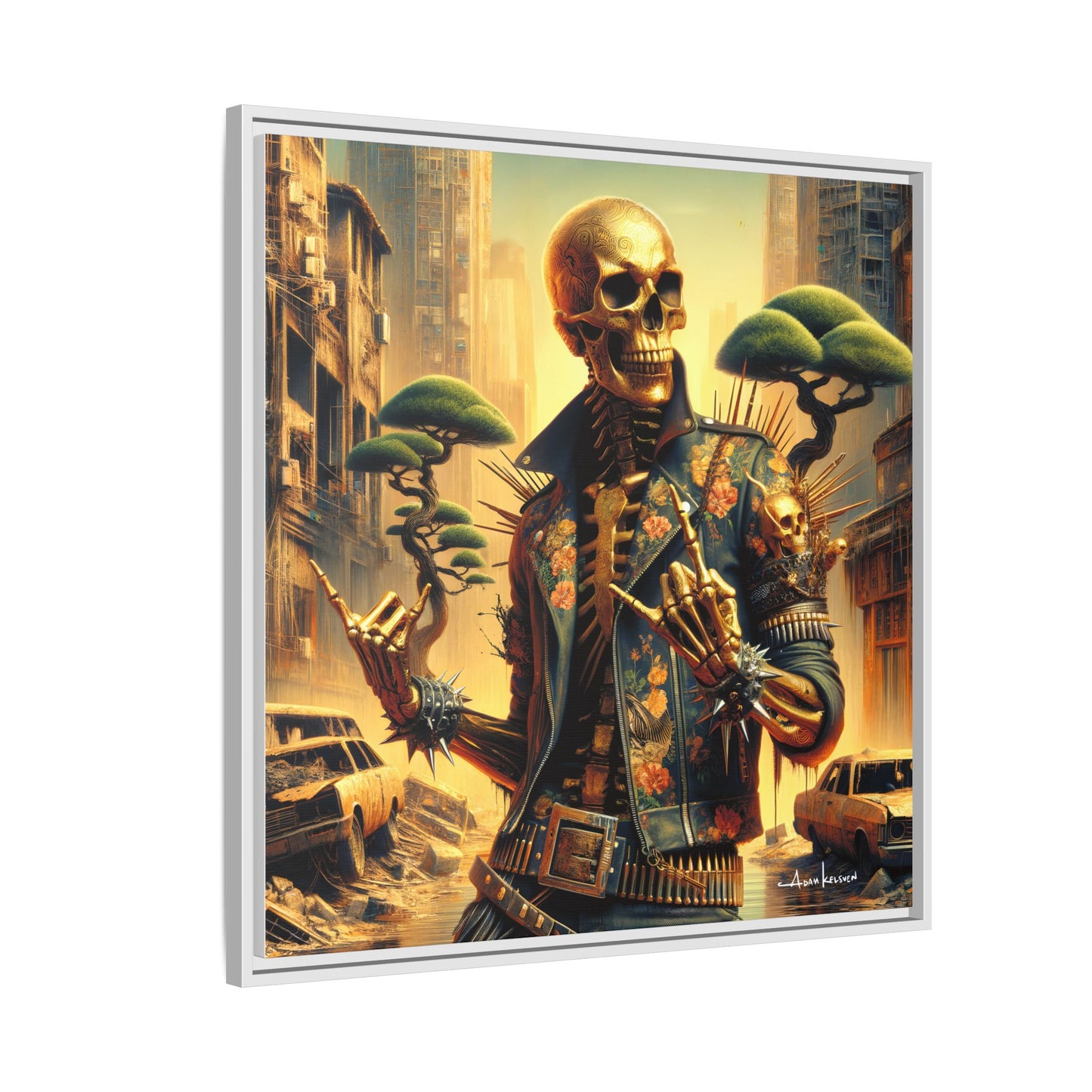 Golden Bullhorns - Gallery Canvas Wrap, Square Frame