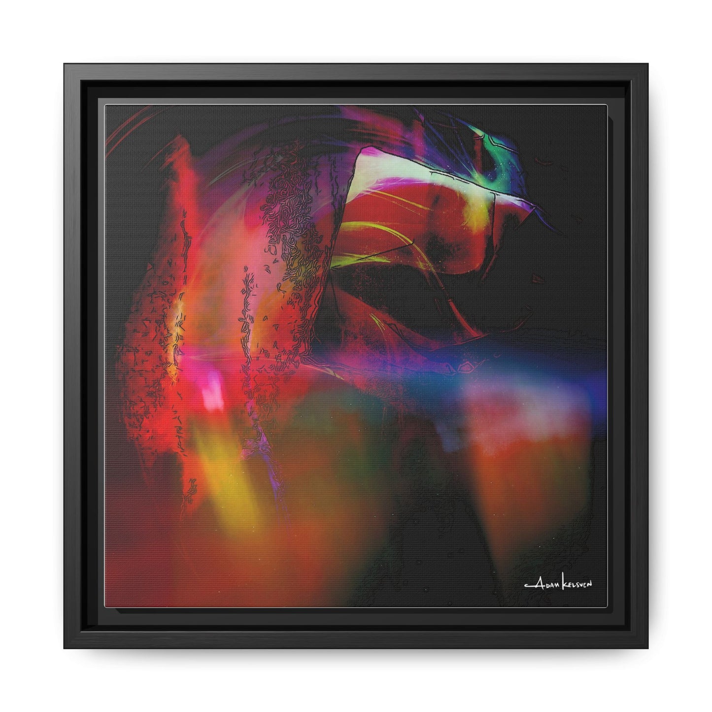 Peacock - Gallery Canvas Wrap, Square Frame