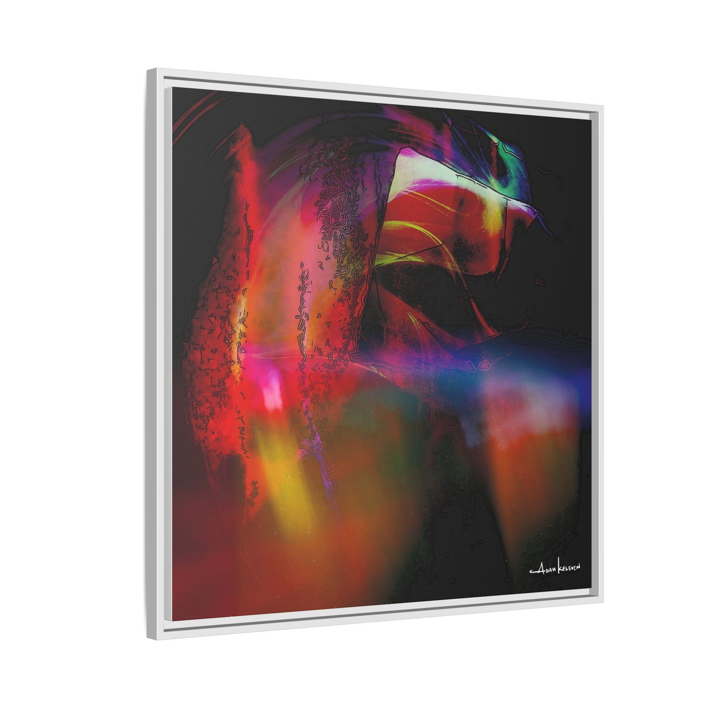 Peacock - Gallery Canvas Wrap, Square Frame