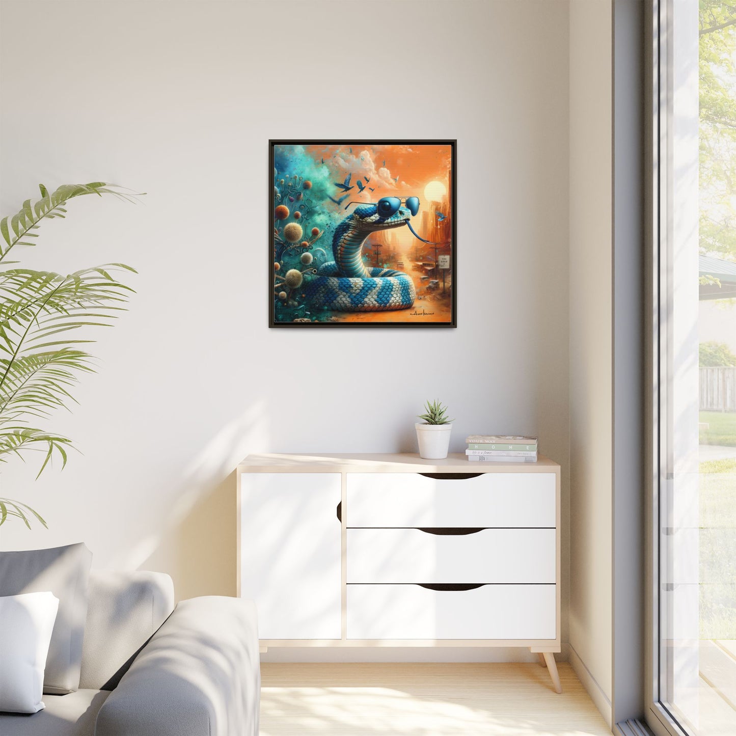 Southwestern Serpent - Gallery Canvas Wrap, Square Frame