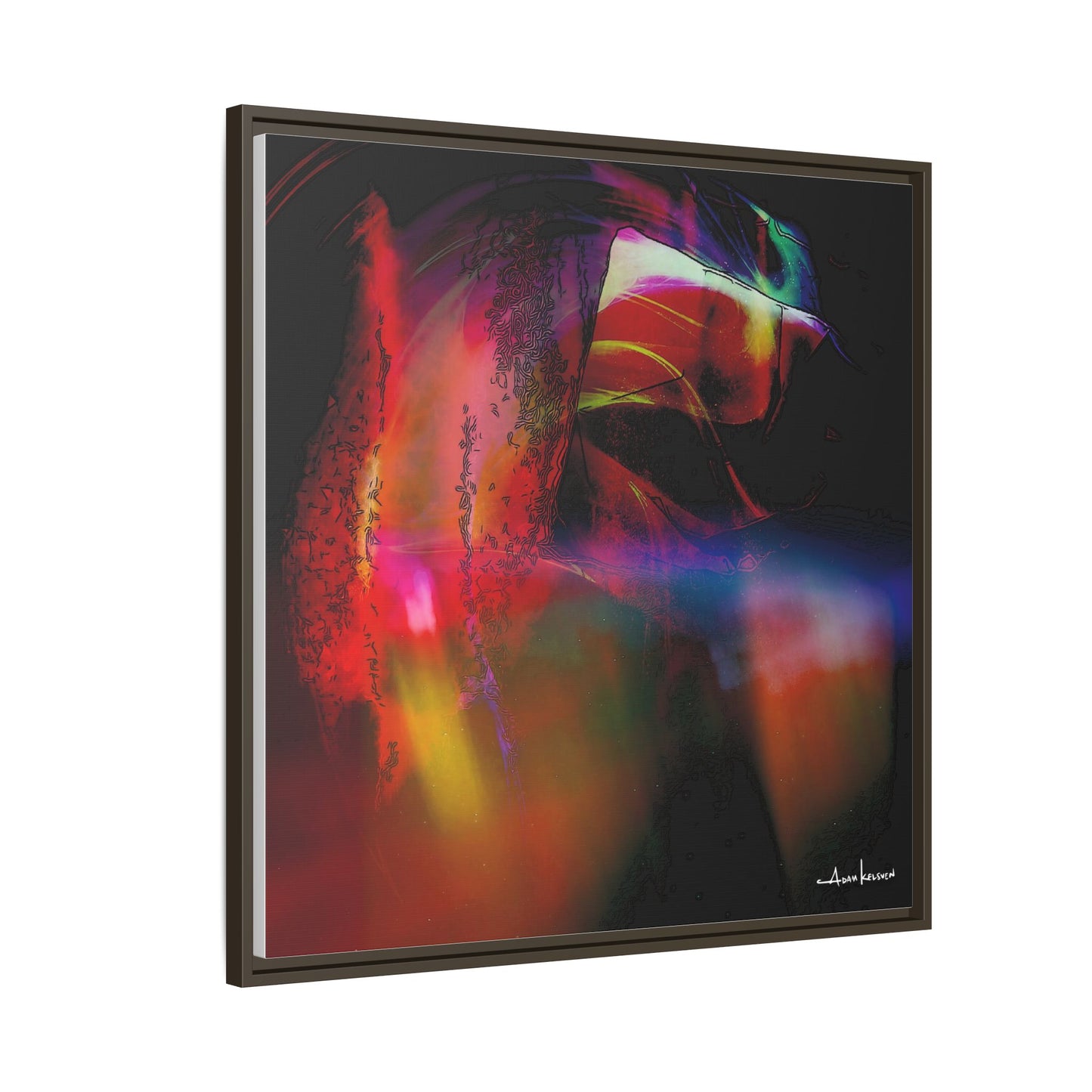 Peacock - Gallery Canvas Wrap, Square Frame