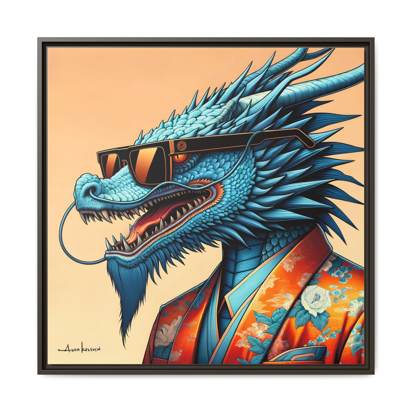 Dapper Dragon - Gallery Canvas Wrap, Square Frame