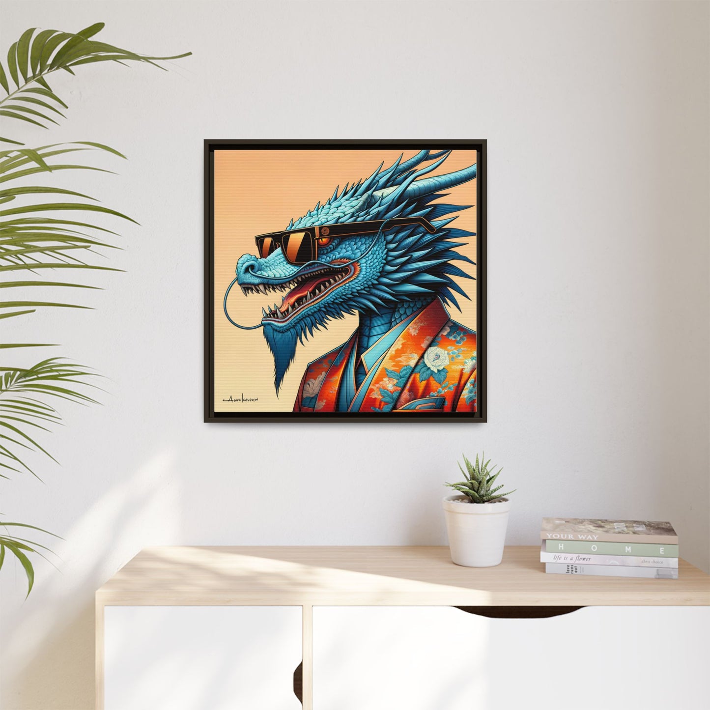 Dapper Dragon - Gallery Canvas Wrap, Square Frame