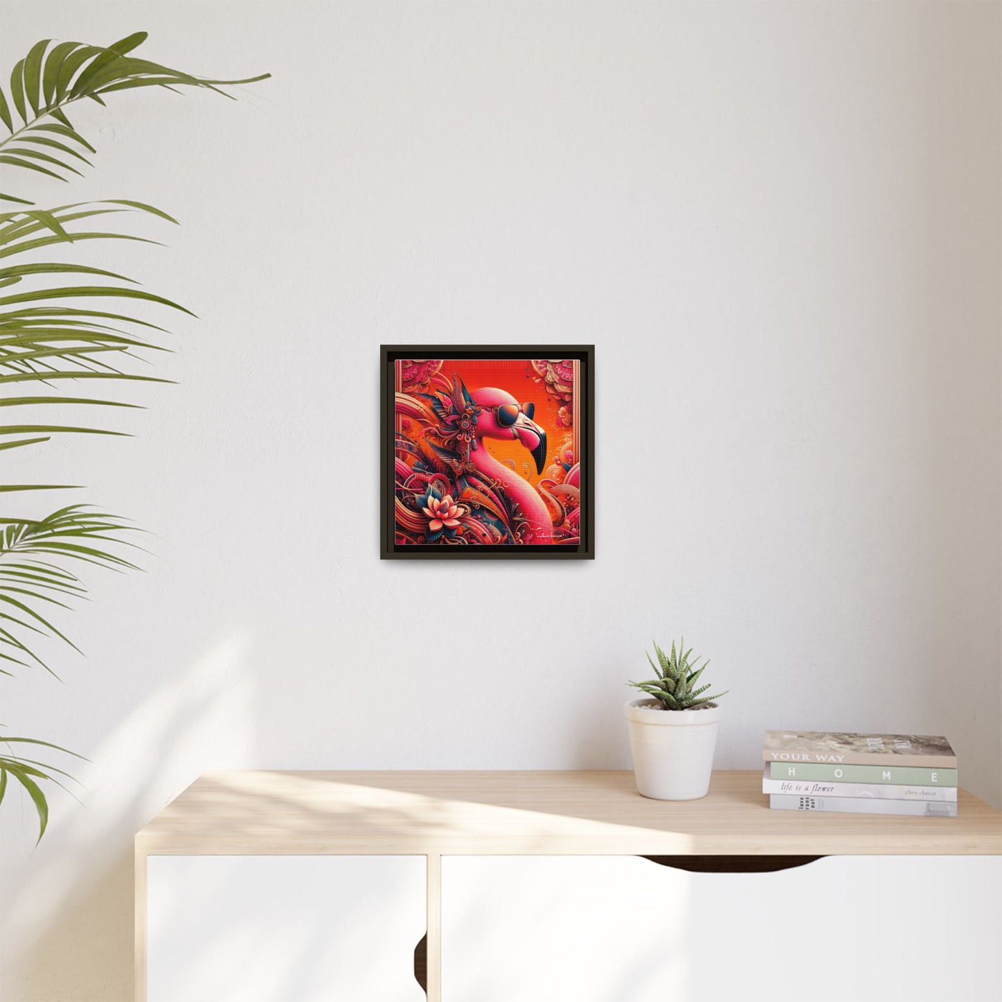 Radiant Flamingo Extravaganza - Gallery Canvas Wrap, Square Frame