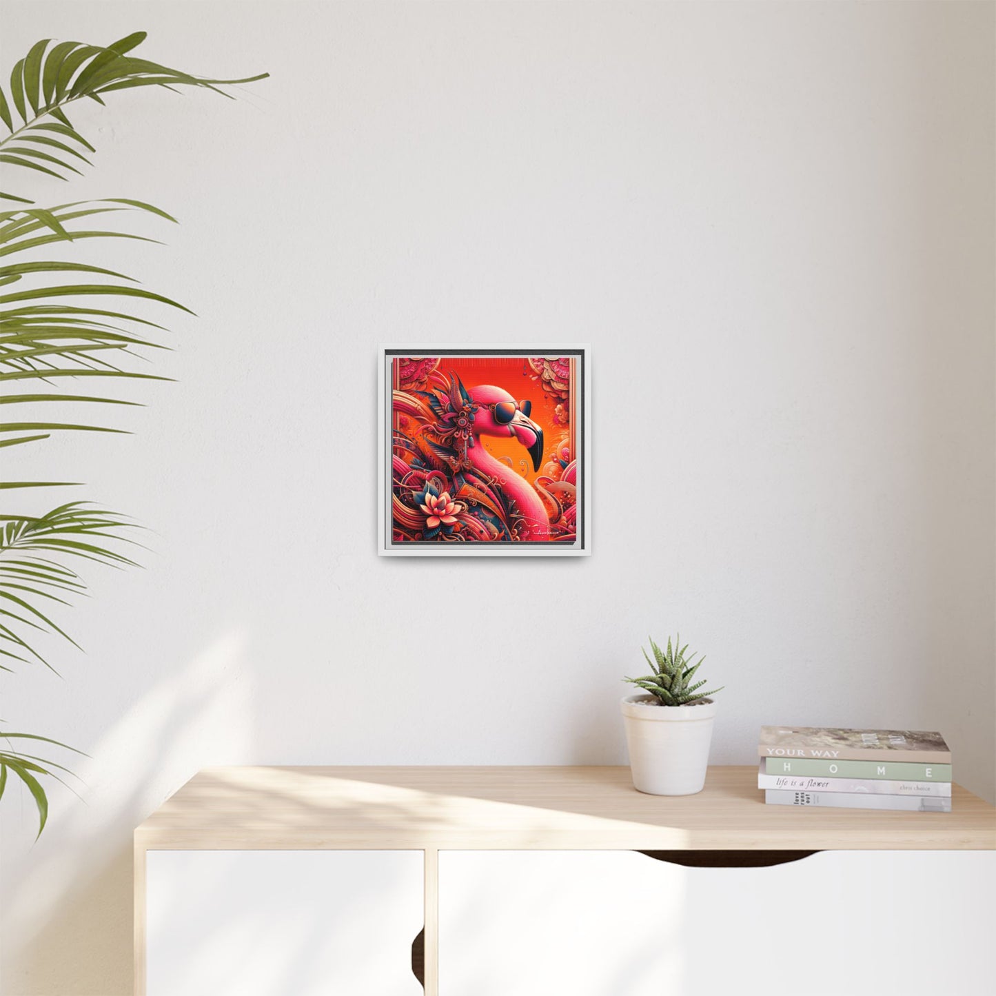 Radiant Flamingo Extravaganza - Gallery Canvas Wrap, Square Frame