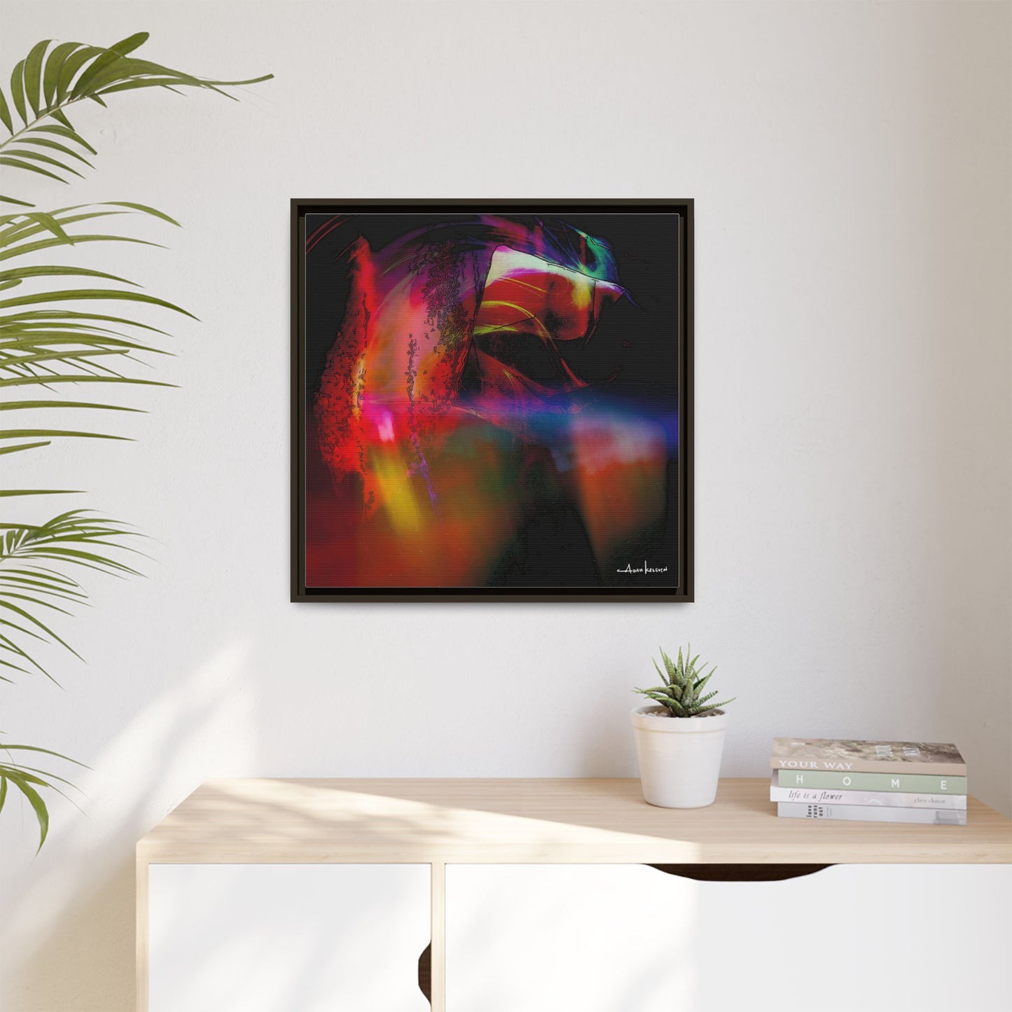 Peacock - Gallery Canvas Wrap, Square Frame
