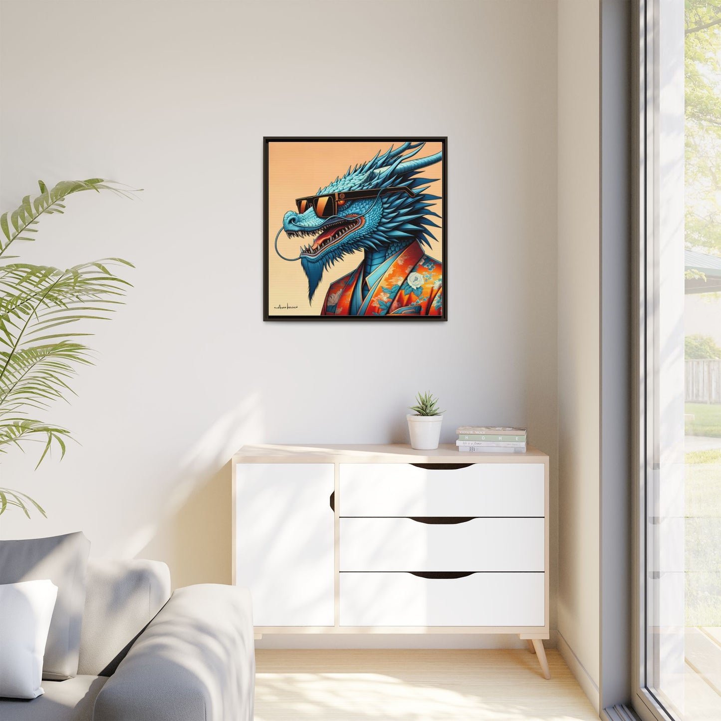Dapper Dragon - Gallery Canvas Wrap, Square Frame