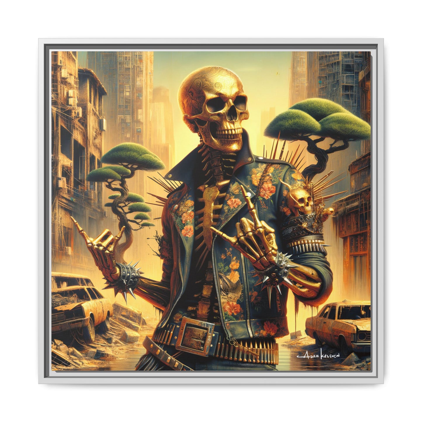 Golden Bullhorns - Gallery Canvas Wrap, Square Frame