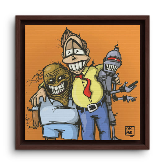 Chums canvas, 12″, espresso frame, front view