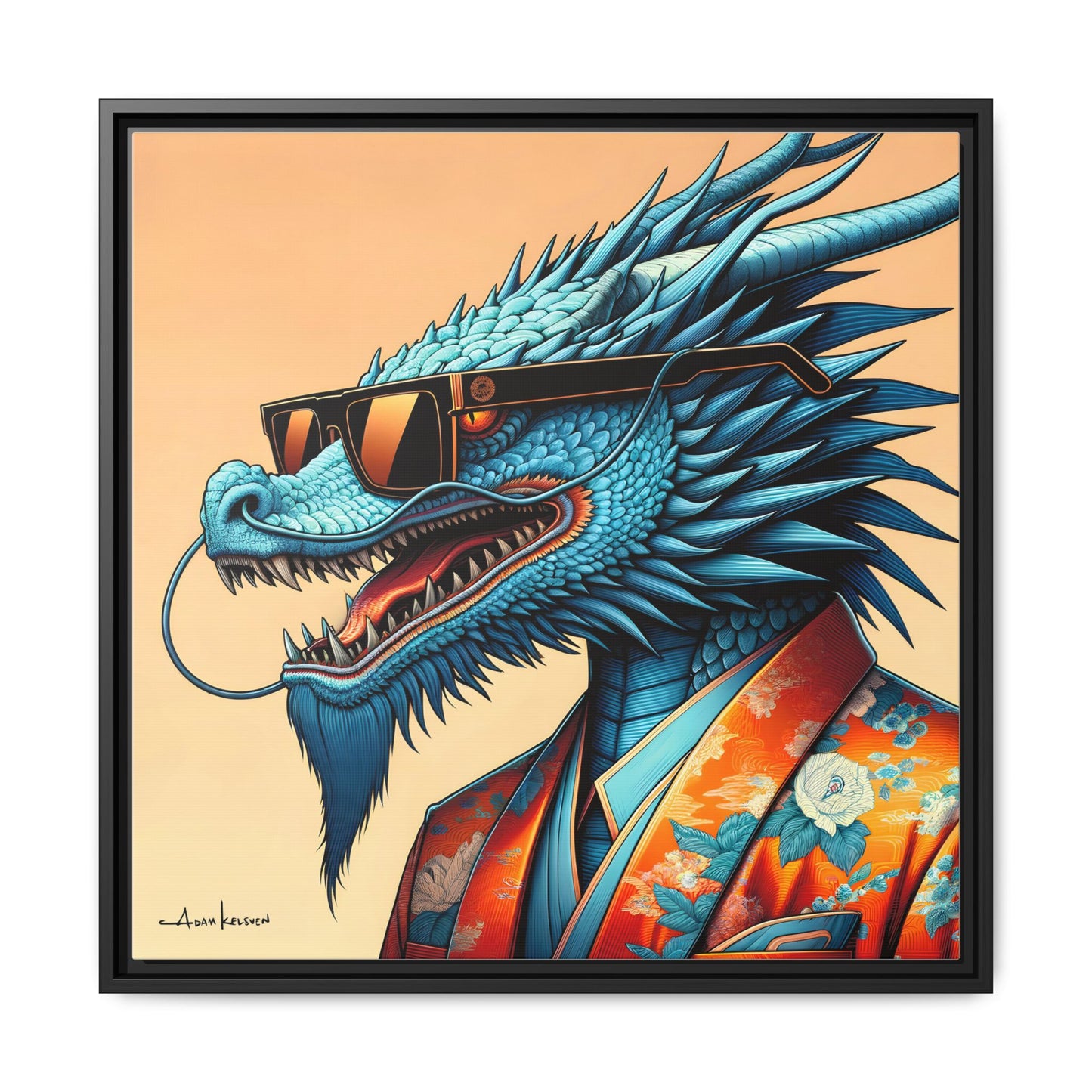 Dapper Dragon - Gallery Canvas Wrap, Square Frame