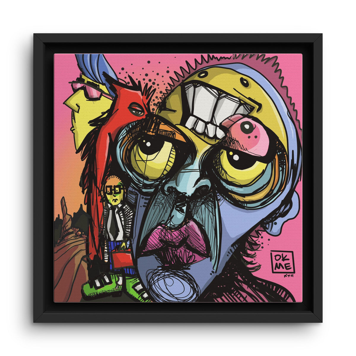 Transparent Like Moon canvas, 12″, black frame, front view