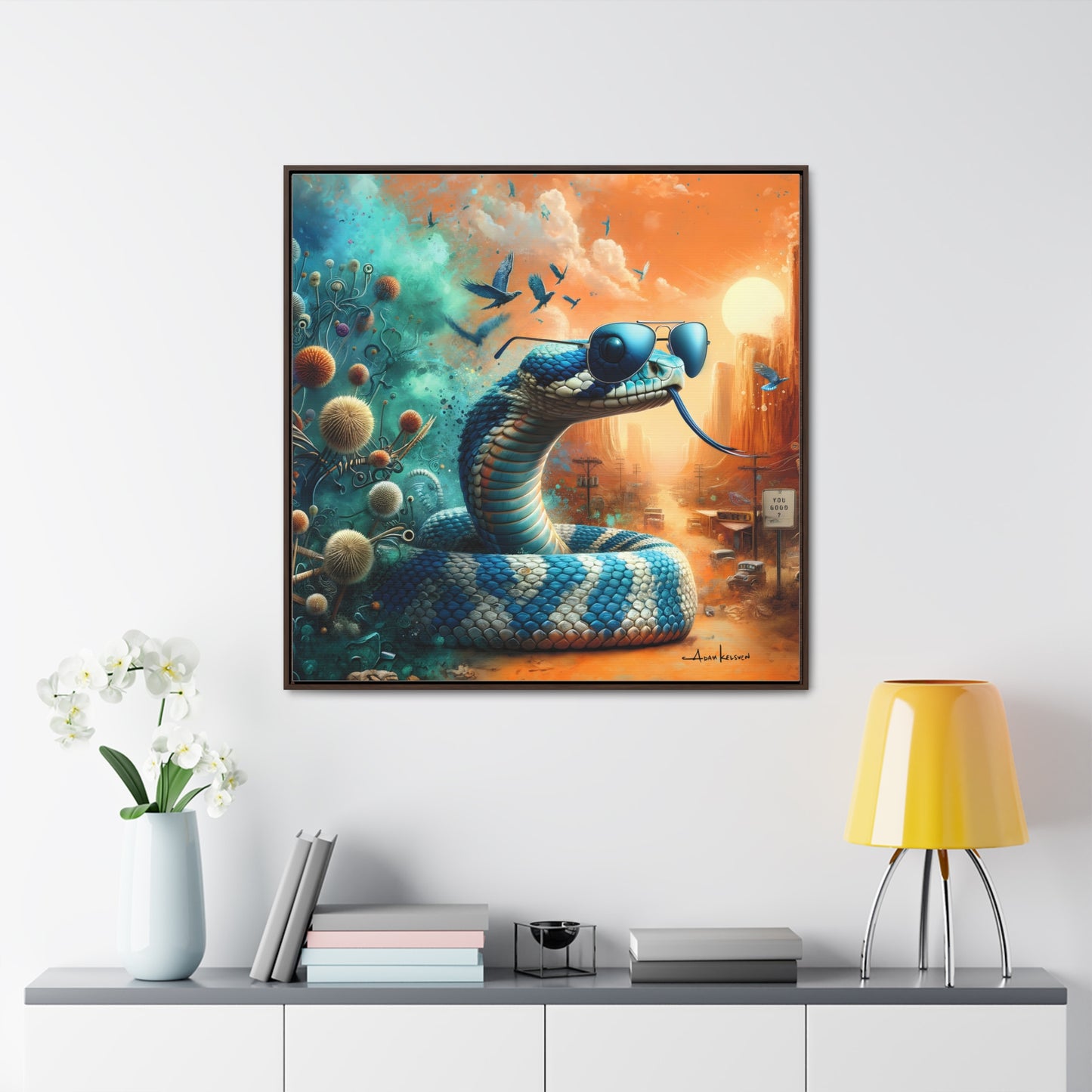 Southwestern Serpent - Gallery Canvas Wrap, Square Frame